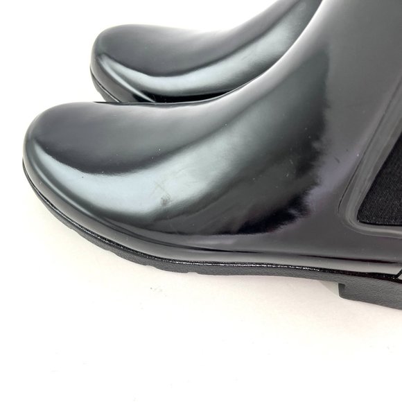New Hunter Black Rubber Ankle Rain Boots 38 7 - Picture 8 of 11